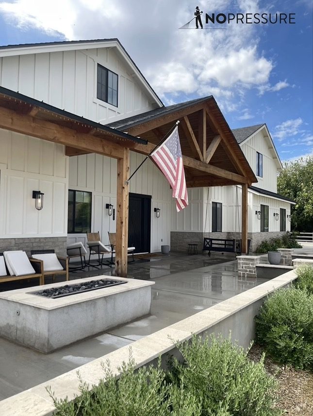 House exterior after soft washing